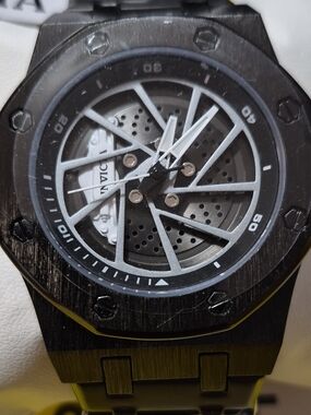 Invicta Speedway Rim Men's Stainless Steel Skeleton Dial Watch